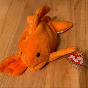 RARE - Goldie Goldfish VINTAGE TY Beanie Baby 1993 TAG ERRORS PVC Retired